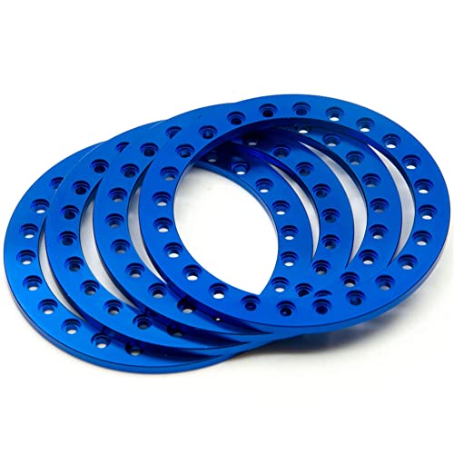 Watlsuz 4 ST¨¹CKE Metall Rad ?U?Erer Beadlock Ring f¨¹r Felge 1/10 RC Crawler Axial SCX10 AXI03007 90046 TRX4,Blau von Watlsuz