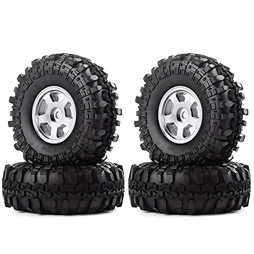 Watlsuz f¨¹r Axial SCX24 1/24 RC Crawler Auto 4 St¨¹Ck 1.0 Metall Beadlock Felgen Reifen Reifen Set Upgrade Teile Zubeh?R, Silber von Watlsuz