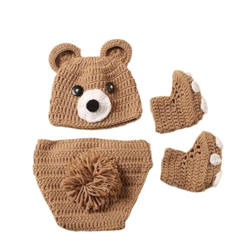 3pcs Niedliche Bären Neugeborene Fotografie Kostüm Weiche Und Warmes Stricken Outfit Mit Passenden Schuhen Für Babyfotoshosen Huthosen Set Für Baby 3pcs Niedliche Bären Neugeborene Fotografie Kostüm Weiche Und Warmes Stricken Outfit Mit Passenden Schuhen Für Babyfotoshosen Huthosen Set Für Baby von Watreketal