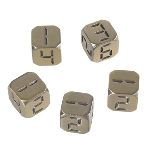 5pieces Dices Set 13mm Solid Game Set Mit Großer Nummer 6 Seiten Legierungen Bildungsrundung Mit Metal Tabletop Game von Watreketal