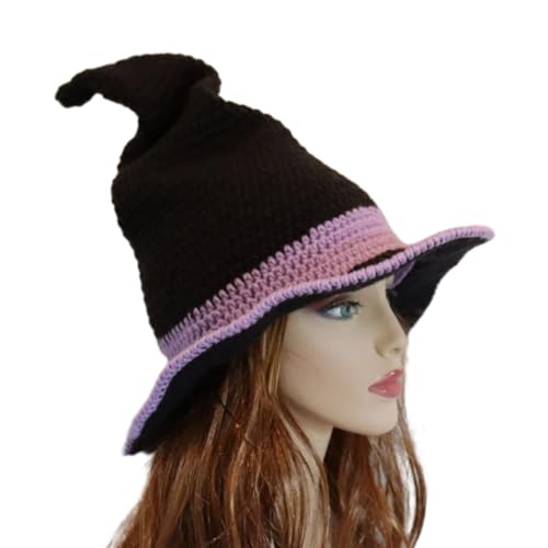 Halloween Witch Wizard Carnivals Party Kopfbedeckung Mit Crochet Design Devil Cap Cosplay Requisiten Für Erwachsene Frauen Männer Hüte Frauen Animes Erwachsene Halloween Carnivals Party von Watreketal