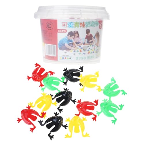 Watreketal 12 Stück Springen Für Frosch Spielzeugfinger Press Farbenfroh Lustig Springende Frösche Kinder Einzigartige Bucket Paket Springfroschmasse Für Kinder von Watreketal