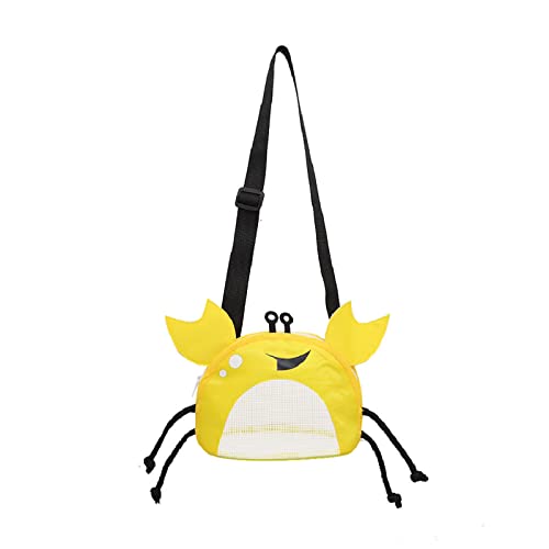 Watreketal Beach Toy Bags Süße Krabbenform Mesh Muschelschale Sammeln Mit Einstellbaren Tragetilfen Und Reißverschluss Mesh Taschen Kinder Für Muscheln Sand Mit Reißverschluss Um Nasse Zu Tragen von Watreketal