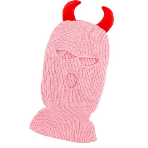 Watreketal Cool Devil Horn Facecover Gestrickte Balaklava Kappen Für Frauen Männer Winter Erwachsene Halloween Kostüm Rollenspiele Outdoor Sportarten Watreketal Cool Devil Horn Facecover Gestrickte Balaklava Kappen Für Frauen Männer Winter Erwachsene Halloween Kostüm Rollenspiele Outdoor Sportarten von Watreketal