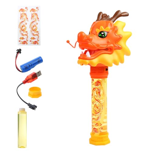 Watreketal Elektrische Blase Blasen Dragon Dance Stick Festliches Hersteller Spielzeug Für Kinder Urlaub Atmosphäre Kreation Machine Bubble Maker Spielzeug Mit Licht von Watreketal