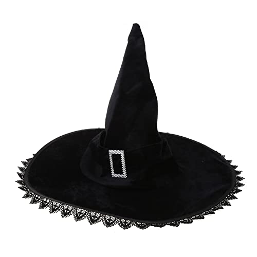 Watreketal Halloween Plissee Witchcap Vintage Schwarzer Hexenhut Mit Großen Brims Frauen Cos Play Kostüm Party Cap Kopfbewegung Schwarz Für Frauen Kostüm Watreketal Halloween Plissee Witchcap Vintage Schwarzer Hexenhut Mit Großen Brims Frauen Cos Play Kostüm Party Cap Kopfbewegung Schwarz Für Frauen Kostüm von Watreketal