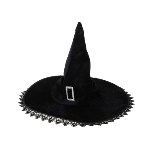 Watreketal Halloween Plissee Witchcap Vintage Schwarzer Hexenhut Mit Großen Brims Frauen Cos Play Kostüm Party Cap Kopfbewegung Schwarz Für Frauen Kostüm Watreketal Halloween Plissee Witchcap Vintage Schwarzer Hexenhut Mit Großen Brims Frauen Cos Play Kostüm Party Cap Kopfbewegung Schwarz Für Frauen Kostüm von Watreketal