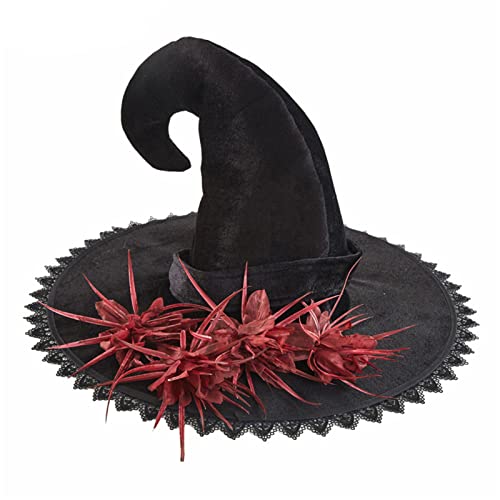 Watreketal Hexenhut Gebogener Zauberer Für Frauen Hexen Halloween Cosplay Halloween Party Hexen Curly Wizard von Watreketal