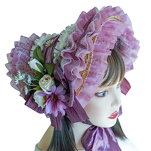 Watreketal Mädchen Strohhut Sunhat Für Kirchenferien Foto Requisiten Girls Maid Dress Up Sunhat Tragen Party Kopfbedeckung Palaststil von Watreketal