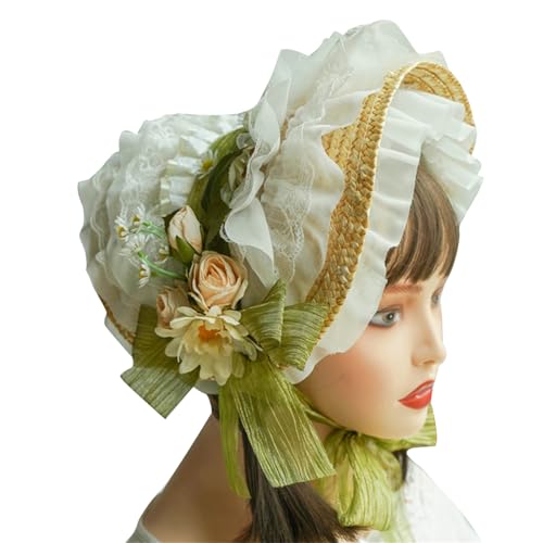Watreketal Mädchen Strohhut Sunhat Für Kirchenferien Foto Requisiten Girls Maid Dress Up Sunhat Tragen Party Kopfbedeckung Palaststil von Watreketal