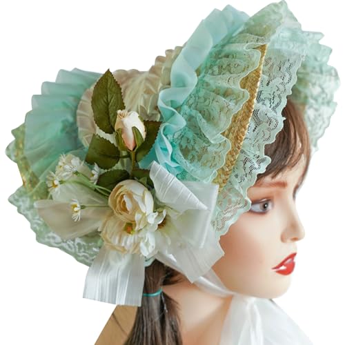 Watreketal Mädchen Strohhut Sunhat Für Kirchenferien Foto Requisiten Girls Maid Dress Up Sunhat Tragen Party Kopfbedeckung Palaststil von Watreketal