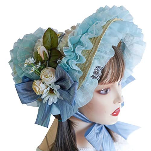 Watreketal Mädchen Strohhut Sunhat Für Kirchenferien Foto Requisiten Girls Maid Dress Up Sunhat Tragen Party Kopfbedeckung Palaststil von Watreketal