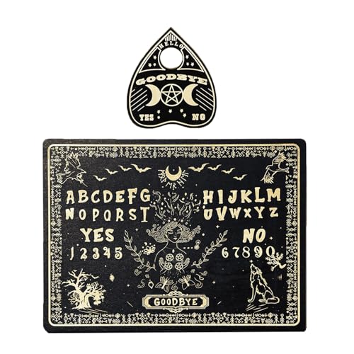 Watreketal Mystische Spirituosen Talking Board Mit Planchette Wooden Spirituosen Metaphysische Nachricht Für 2 Und Mehr Spieler Sprechende Board Mit Planchette Family Tattsing Game Supplies von Watreketal