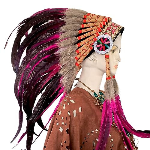 Watreketal Stirnband Ethnischen Stil Mit Feather Theaterauftritten Haare Hoop Frauen Mann Maskerade Party Machen Foto Stirnband Tribal Kopfstück Amerikaner Für Frauen von Watreketal