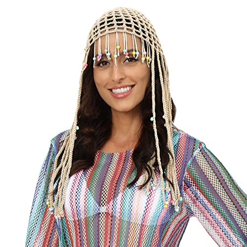 Watreketal Stirnbandkette Perlen Quaste Hollow Cap For Women Girls For Party Prom Music Festival Kopfbedeckung Häkelnde Kappe Watreketal Stirnbandkette Perlen Quaste Hollow Cap For Women Girls For Party Prom Music Festival Kopfbedeckung Häkelnde Kappe von Watreketal