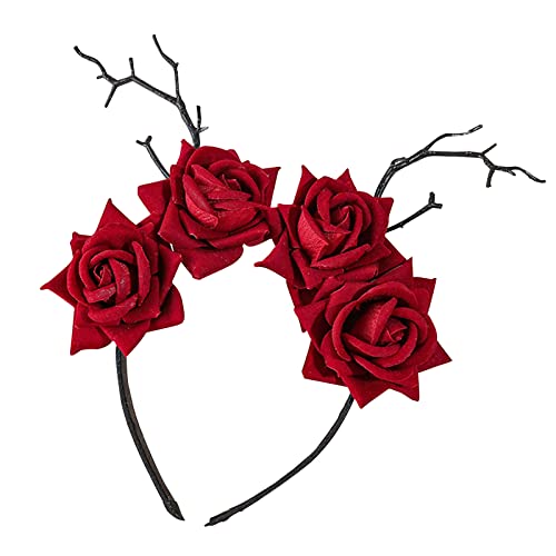 Watreketal Tag Der Toten Stirnbandschädel Stirnband Rose Blumenkronen Für Mädchen Halloween Tiaras Und Goth Halloween Für Kinder Watreketal Tag Der Toten Stirnbandschädel Stirnband Rose Blumenkronen Für Mädchen Halloween Tiaras Und Goth Halloween Für Kinder von Watreketal