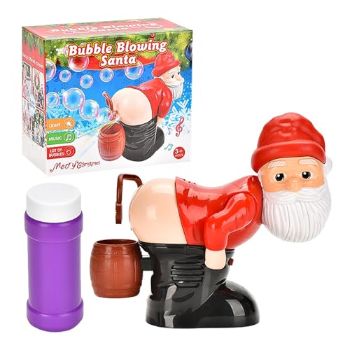 Watreketal Weihnachtsbubble Maker Spielzeug Für Kinder Neuheit Der Den Weihnachtsmann Mit Musik Blitzt Leichte Saisonale Party Schreibtisch Lustige Musikgebläse von Watreketal