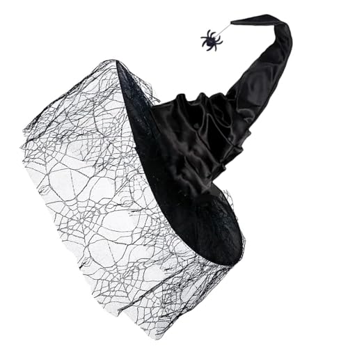 Watreketal Women Witch Caps Wizard Cosplay Party Kopfbewegung Halloween Kostüm Karnevalsparty Mit Mesh Spiderweb Halloween Hexenhut Watreketal Women Witch Caps Wizard Cosplay Party Kopfbewegung Halloween Kostüm Karnevalsparty Mit Mesh Spiderweb Halloween Hexenhut von Watreketal