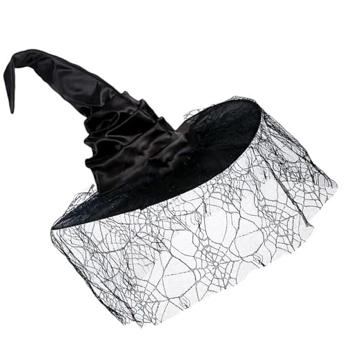Watreketal Women Witch Caps Wizard Cosplay Party Kopfbewegung Halloween Kostüm Karnevalsparty Mit Mesh Spiderweb Halloween Hexenhut Watreketal Women Witch Caps Wizard Cosplay Party Kopfbewegung Halloween Kostüm Karnevalsparty Mit Mesh Spiderweb Halloween Hexenhut von Watreketal