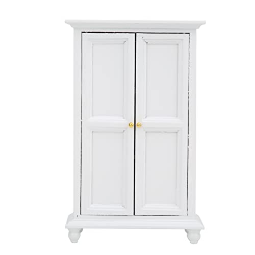 Watris Veiyi Puppen Kleiderschränke, 1:12 Weißer Holz Mini Puppenschrank, 9.5x4x15.4cm Doppeltür Schlafzimmer Puppenkleiderschrank für Puppenhaus Watris Veiyi Puppen Kleiderschränke, 1:12 Weißer Holz Mini Puppenschrank, 9.5x4x15.4cm Doppeltür Schlafzimmer Puppenkleiderschrank für Puppenhaus von Watris Veiyi