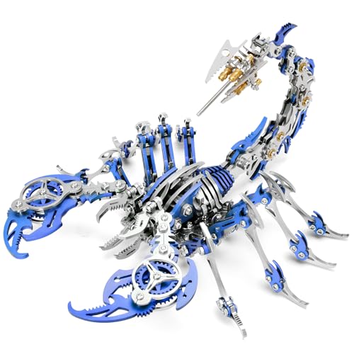 3D-Puzzlesets aus Metall, Skorpion für Erwachsene, Jugendliche, mechanische Montage, ideal für Geschenke und Dekorationen, 454 Stück (blau) von Wauvmoss