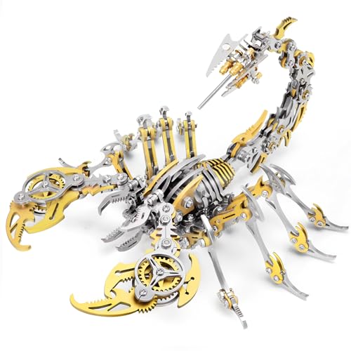 3D-Puzzlesets aus Metall, Skorpion für Erwachsene, Jugendliche, mechanische Montage, ideal für Geschenke und Dekorationen, 454 Teile (Gold) von Wauvmoss