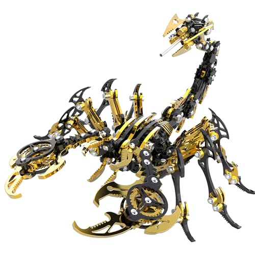 3D-Puzzlesets aus Metall, Skorpion für Erwachsene, Jugendliche, mechanische Montage, ideal für Geschenke und Dekorationen, 454 Teile (Schwarz Gold) von Wauvmoss