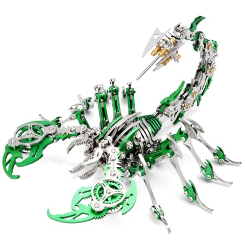 3D-Puzzlesets aus Metall, Skorpion für Erwachsene, Jugendliche, mechanische Montage, ideal für Geschenke und Dekorationen, 454 Teile (grün) von Wauvmoss