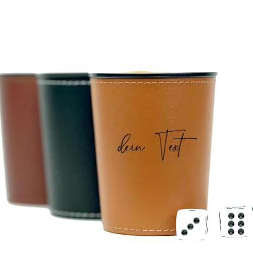 Personalisierter Würfelbecher mit Gravur & 5 Würfeln – Knobelbecher aus Kunstleder Vegan in Schwarz oder Braun – Geschenkidee mit Namen – Individuell bedruckbar – Für Spieleabende & Knobelfans Personalisierter Würfelbecher mit Gravur & 5 Würfeln – Knobelbecher aus Kunstleder Vegan in Schwarz oder Braun – Geschenkidee mit Namen – Individuell bedruckbar – Für Spieleabende & Knobelfans von WaveB4