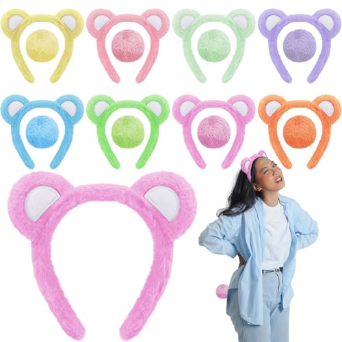 Wavwavw 16-teiliges Set mit Bärenohren, Stirnband und Schwanz, buntes Bärenohren, Stirnband und pelziger Ball, Tierkostüm für Erwachsene, für Halloween, Karneval, Cosplay, Zubehör, Geburtstag, Feier Wavwavw 16-teiliges Set mit Bärenohren, Stirnband und Schwanz, buntes Bärenohren, Stirnband und pelziger Ball, Tierkostüm für Erwachsene, für Halloween, Karneval, Cosplay, Zubehör, Geburtstag, Feier von Wavwavw