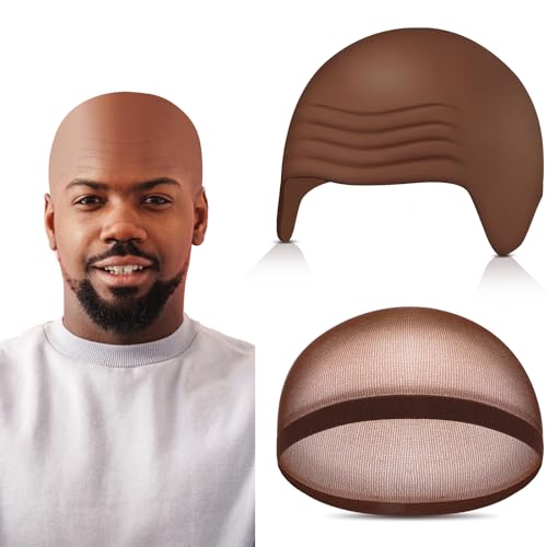 Wavwavw Halloween-Perückenkappen aus Nylon, für Damen, Herren, für Halloween, Party, Cosplay, Theater, 2 Stück (Knitterbraun, S) von Wavwavw