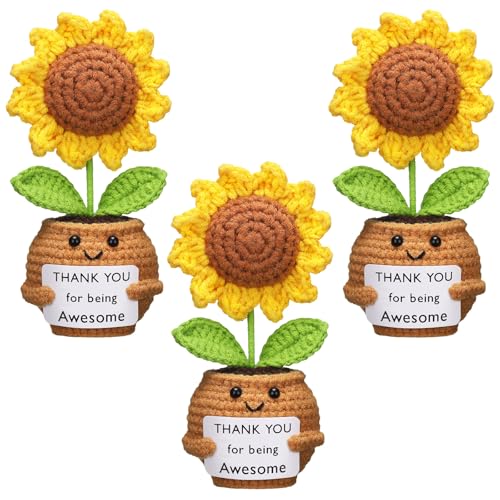 Wavwavw Handgefertigte Sonnenblumenpuppe mit Karte, inspirierende Mitarbeiter, Wertschätzung, Geschenke für Kollegen, Freunde, Lehrer, Frauen, 3 Stück Wavwavw Handgefertigte Sonnenblumenpuppe mit Karte, inspirierende Mitarbeiter, Wertschätzung, Geschenke für Kollegen, Freunde, Lehrer, Frauen, 3 Stück von Wavwavw