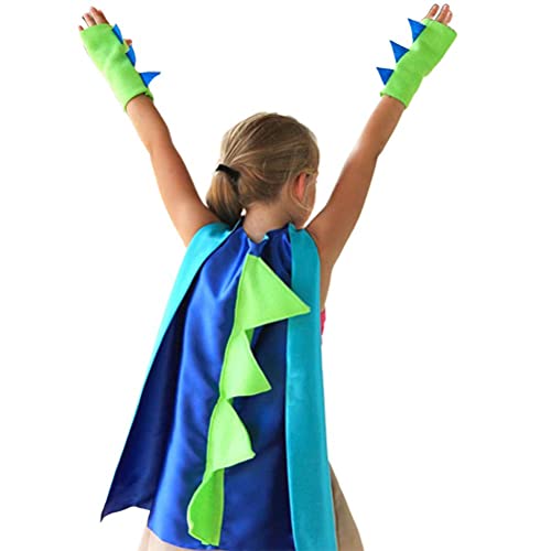 Wawogic Dinosaurier Kostüm Cape Drachen Kostüm Mit Handschuhe Dino Cosplay Kinder Halloween Dino Kostüm von Wawogic