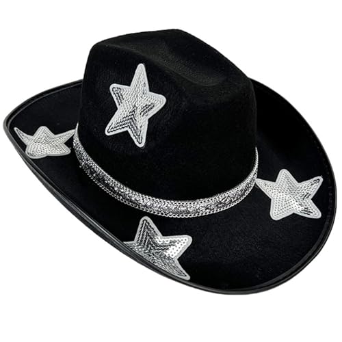 Pailletten-Stern-Braut-Cowgirl-Hut, Musik-Festivalhut, große Krempe, Sonnenhut, Halloween-Kostümhut, Hochzeit, Party, Panamahut Pailletten-Stern-Braut-Cowgirl-Hut, Musik-Festivalhut, große Krempe, Sonnenhut, Halloween-Kostümhut, Hochzeit, Party, Panamahut von Wayfadacc