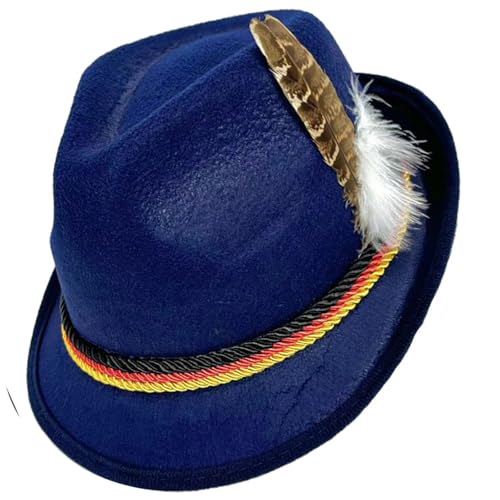 Wayfadacc Deutsches Bierfest Homburg Hut Bequeme Kopfbedeckung mit verstellbarer Passform für Partybegeisterte von Wayfadacc