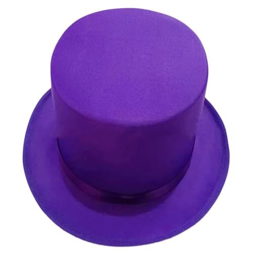 Wayfadacc Einfarbiger flacher Hut für Zauberer, Versammlungen, Karneval, Abschlussball, Fedoras Hut von Wayfadacc