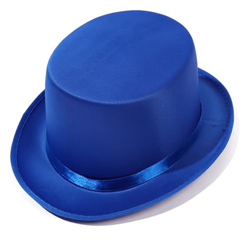 Wayfadacc Einfarbiger flacher Hut für Zauberer, Versammlungen, Karneval, Abschlussball, Fedoras Hut von Wayfadacc