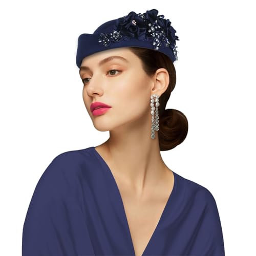 Wayfadacc Elegante bestickte Baskenmütze, klassisch, britisch, verstellbarer Umfang, 11 stilvolle Farben für den täglichen Gebrauch von Wayfadacc