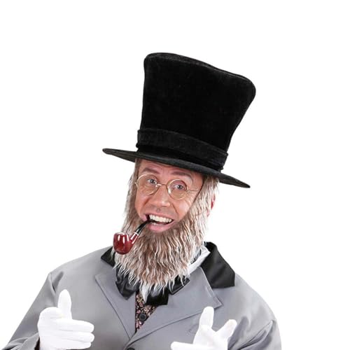 Wayfadacc Eleganter Piratenkostüm-Hut mit abnehmbarem Bart Halloween-Party-Accessoire, geeignet für Erwachsene, 55–60 cm Kopfumfang von Wayfadacc
