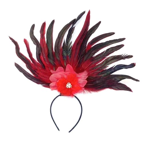 Wayfadacc Elegantes, gefiedertes Haarband, Cosplay, Haarschmuck, modische Haarteile, Kostüm, Kopfbedeckung für Partys und Feiern von Wayfadacc
