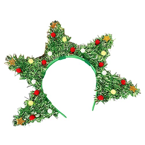 Wayfadacc Erwachsener Teen Lamettie Weihnachtsbaumform Stirnband Festival Haar Hoop Für Partyaufführungen Unisex Kopfstück von Wayfadacc