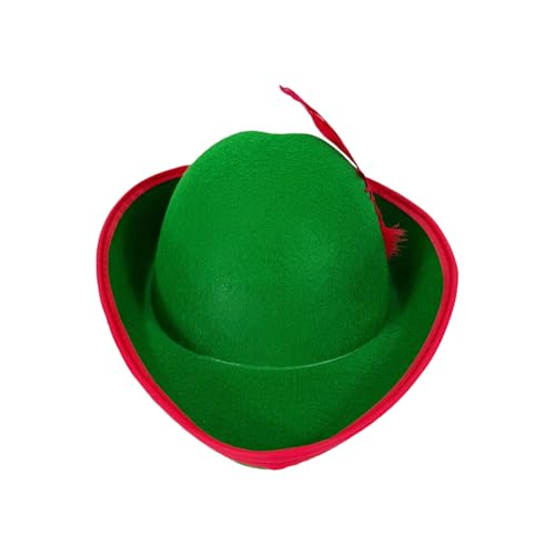 Wayfadacc Green Bucket Caps Red Accent Feathered Premium Fabric Unisex Adult Hat For Medival Fairs Wayfadacc Green Bucket Caps Red Accent Feathered Premium Fabric Unisex Adult Hat For Medival Fairs von Wayfadacc