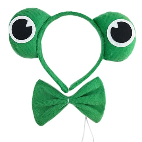 Wayfadacc Haarreif mit Froschmotiv, Halloween-Haarreif, schöner Kopfschmuck, Halloween-Fliege für Kinder, Shows, Bühne von Wayfadacc