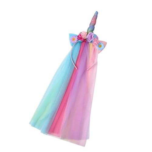 Wayfadacc Horn Regenbogen Halloween Kopfbedeckung Stirnband Foto Requisiten Party Cosplay Kostüme Tanzparty Blingbling Stirnband Halloween von Wayfadacc