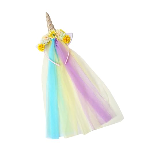 Wayfadacc Horn Stirnband Halloween Kopfbedeckung Halloween Party Foto Requisiten Blume Party Kopfbedeckung Cosplay Zubehör von Wayfadacc