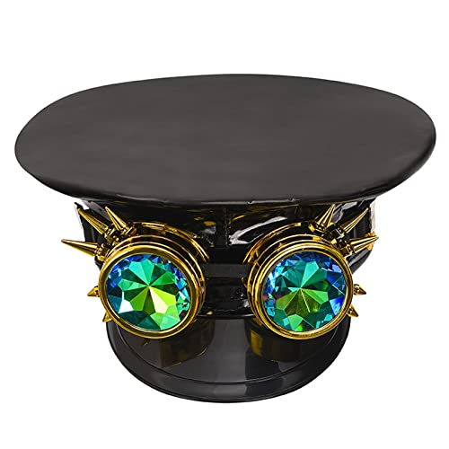 Wayfadacc Kapitän Hüte Hut mit Brille Marine Matrosen Schiff Hut für Erwachsene Halloween Cosplay Party Kostüm Schwarz Wayfadacc Kapitän Hüte Hut mit Brille Marine Matrosen Schiff Hut für Erwachsene Halloween Cosplay Party Kostüm Schwarz von Wayfadacc