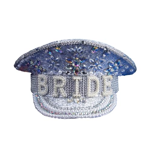 Wayfadacc Kapitän Hut mit Perlen und Pailletten, schimmernder Kristallhut für Braut, Hochzeit, Requisiten, verkrustete Schichten, Perlen, Brautkostüm Wayfadacc Kapitän Hut mit Perlen und Pailletten, schimmernder Kristallhut für Braut, Hochzeit, Requisiten, verkrustete Schichten, Perlen, Brautkostüm von Wayfadacc