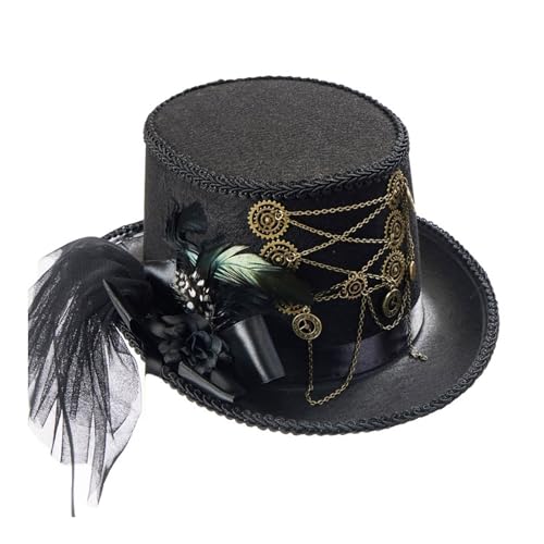 Wayfadacc Karneval-Hut, mittelalterlicher Steampunk-Hut, flacher Hut mit Getriebekette, flacher Hut für Halloween, Karneval, Party Wayfadacc Karneval-Hut, mittelalterlicher Steampunk-Hut, flacher Hut mit Getriebekette, flacher Hut für Halloween, Karneval, Party von Wayfadacc