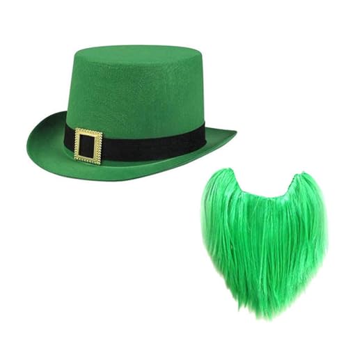 Wayfadacc Patrick's Day Grüner Koboldbart Hut Set Festliches Accessoire für Feiern Wayfadacc Patrick's Day Grüner Koboldbart Hut Set Festliches Accessoire für Feiern von Wayfadacc