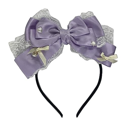 Wayfadacc Ruffen Bowtie Hairhoop Spitzen Haarband/Haarclip Animation Party Kostüm Party Requisiten Kopfschmuck Frauen Accessoires Stirnband Wayfadacc Ruffen Bowtie Hairhoop Spitzen Haarband/Haarclip Animation Party Kostüm Party Requisiten Kopfschmuck Frauen Accessoires Stirnband von Wayfadacc